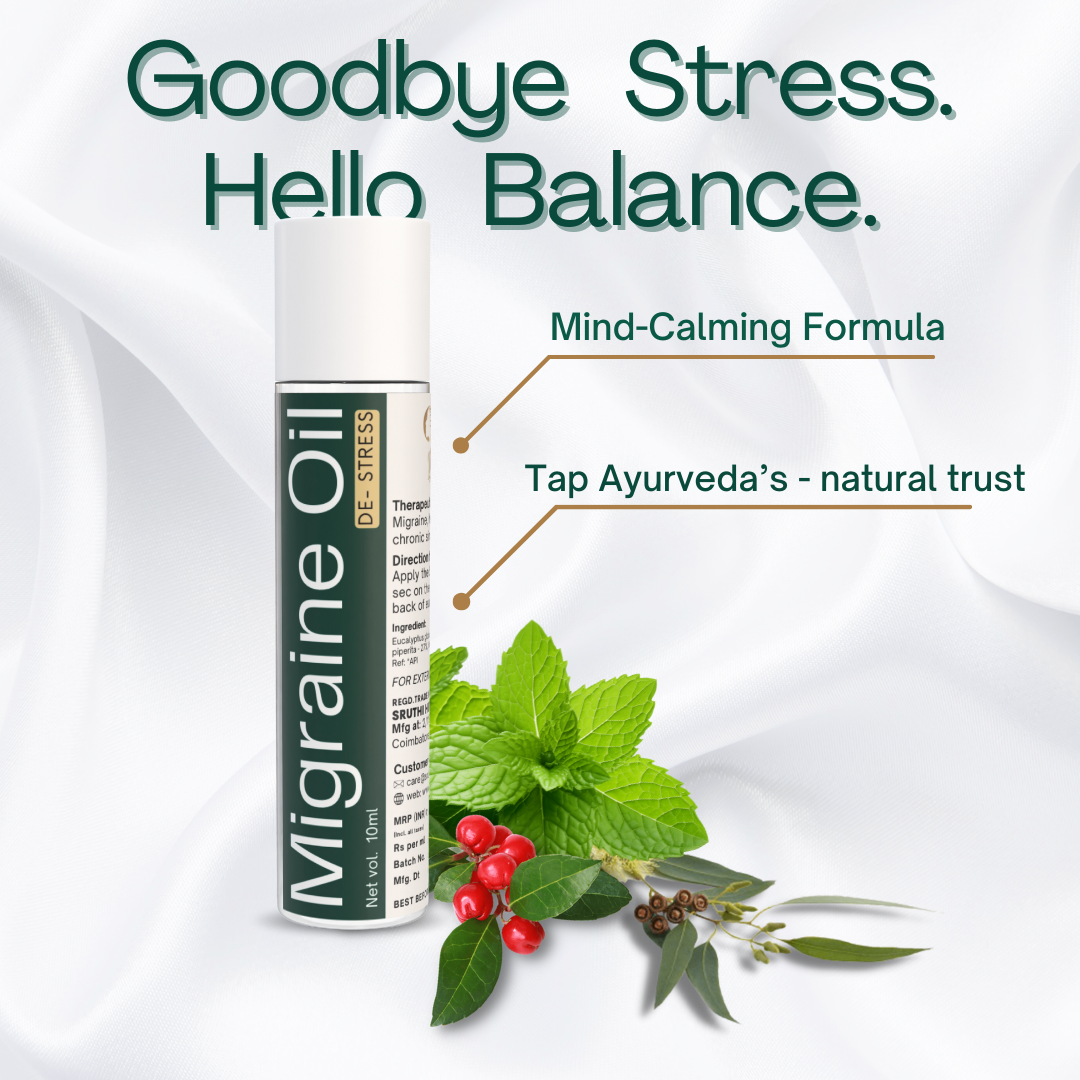 Migraine Oil | De-Stress | Calm Mind, Soothe, Refresh | Aromatic - Exilir