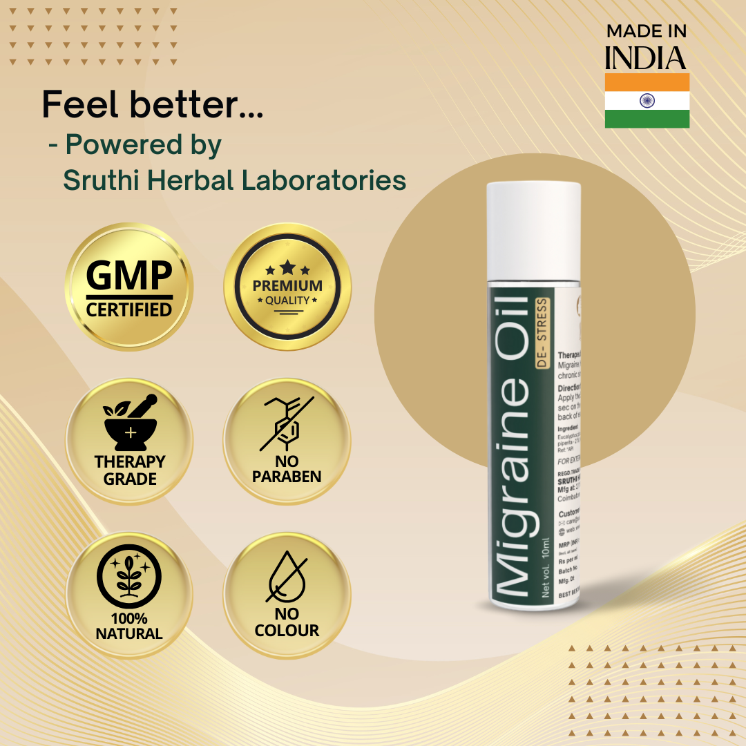 Migraine Oil | De-Stress | Calm Mind, Soothe, Refresh | Aromatic - Exilir