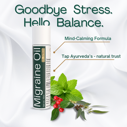 Migraine Oil | De-Stress | Calm Mind, Soothe, Refresh | Aromatic - Exilir